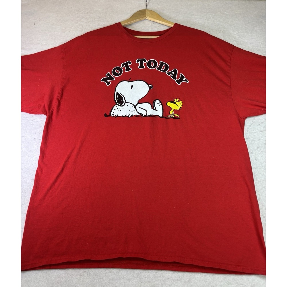 Peanuts Hybrid Red 'Not Today' Snoopy & Woodstock T-Shirt Men's 2XL - Picture 2 of 8